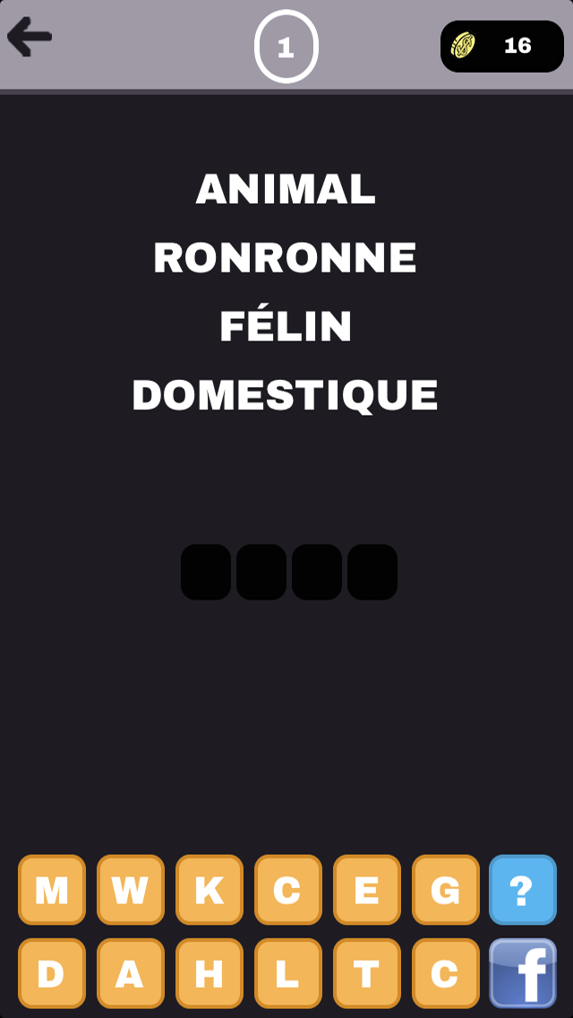 Screenshot #1 pour Words quiz - Trouvez le mot avec 4 indices, nouveau jeu de logique fun