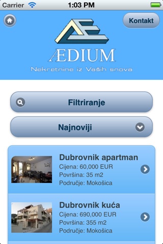 Aedium Nekretnine screenshot 2