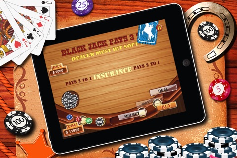 Big Hit Blackjack: A Cow boy style game for fun and big win! (HD) screenshot 3