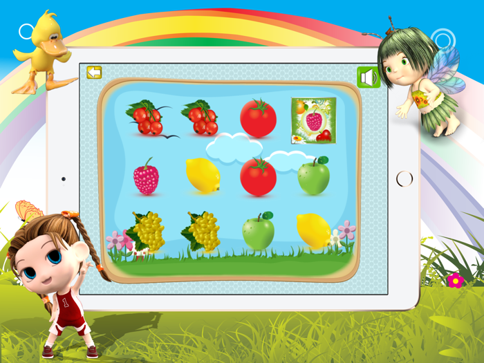 Fruits memo preschooler education game for kids