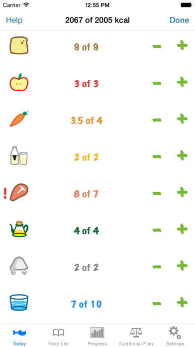 Food Servings app screenshot