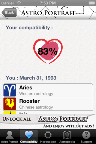 Astro Portrait - Your Astrological Profile, Compatibility between signs and Horoscope screenshot 4