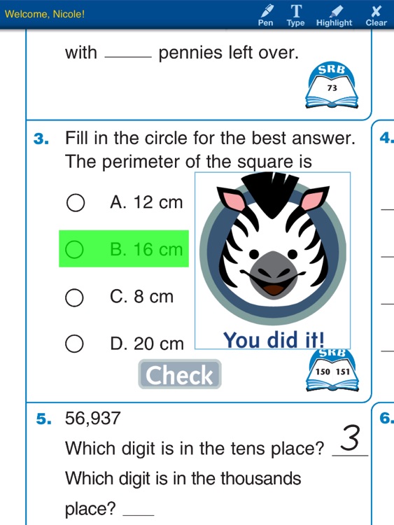 Everyday Mathematics® Digital Student Math Journal ©2012 screenshot-3