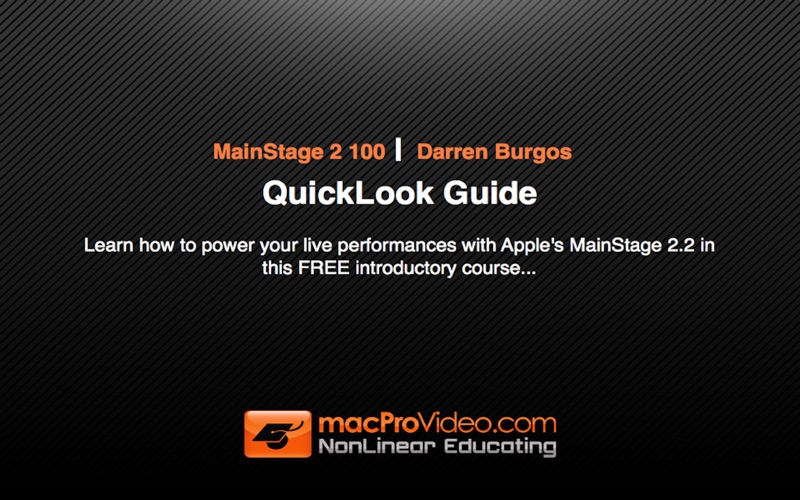 course for mainstage 2 - quicklook guide iphone screenshot 1