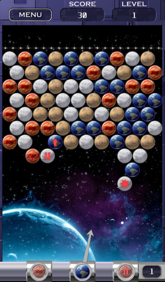 bubble shooter space edition iphone screenshot 1