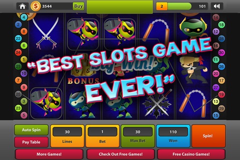 Red-n-blue Ninja Warrior 777 Slots- Ultra Bonanza 5 reel Slot Machine with Incredible Layout Potential screenshot 4