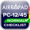 Airropad Checklist PC-12/45 is a simple assistance tool for pilots on this type of aircraft (Pilatus PC-12/45)