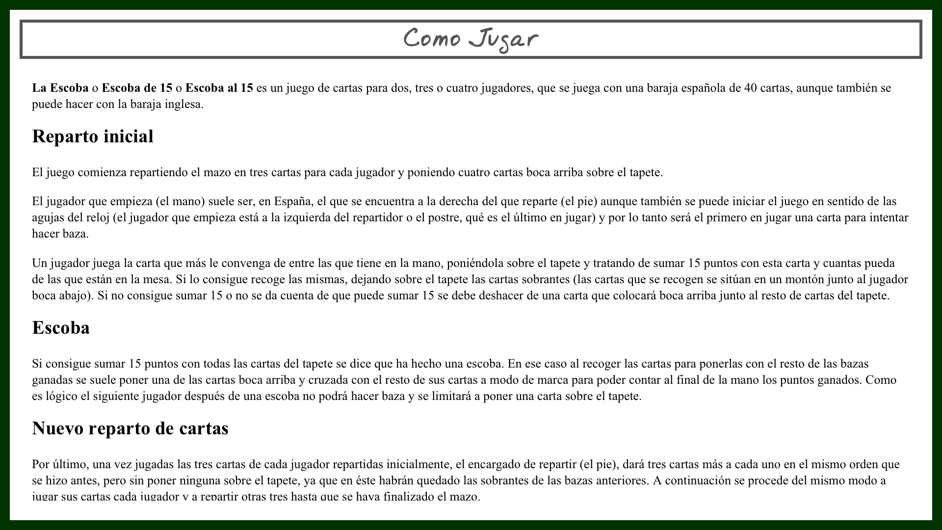 La Escoba (Española)