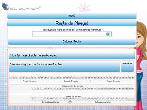 Calculadora de ovulación y fecha probable de parto edibca screenshot 3