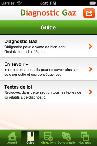 Diagnostic Gaz screenshot 3