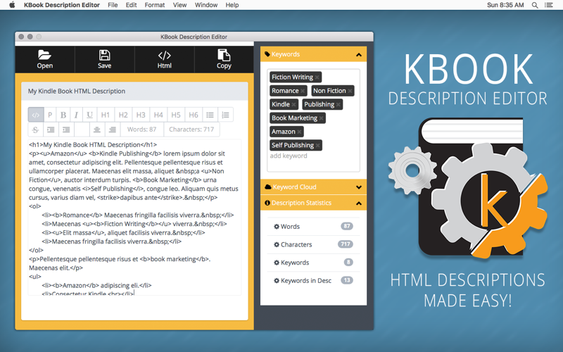 KBook Description Editor - The Kindle HTML Description Generator thumbnail 4