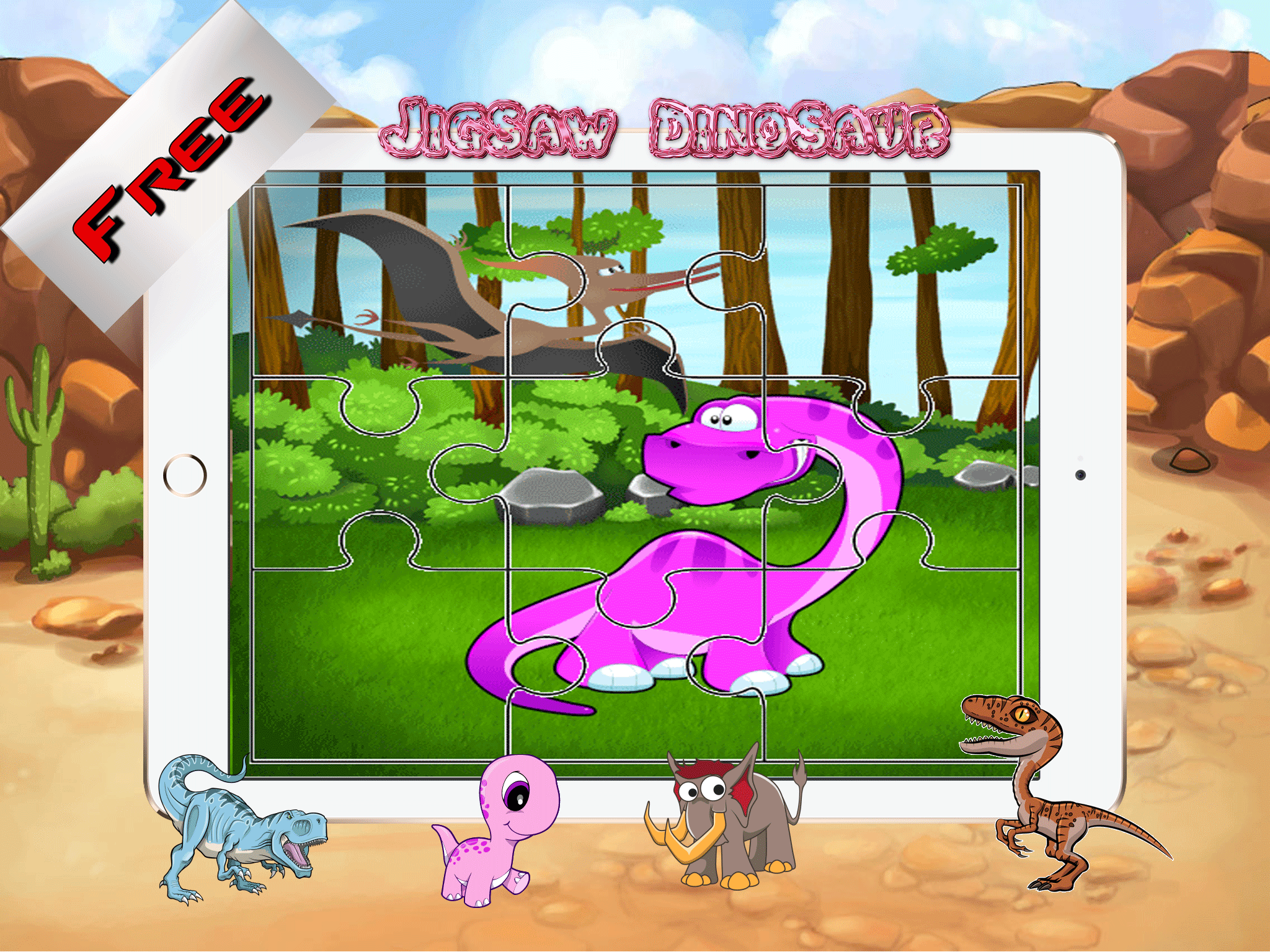 Dinosaur Jigsaw Puzzle Farm - Fun Animated Kids Jigsaw Puzzle with HD Cartoon Dinosaurs screenshot 6