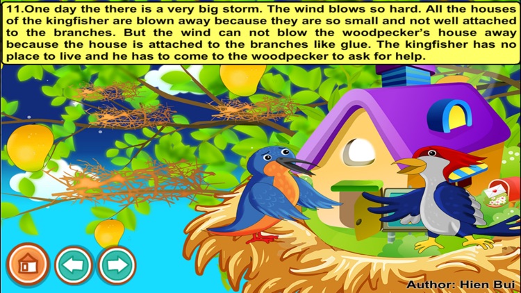 Kingfisher and woodpecker (story and games for kids)