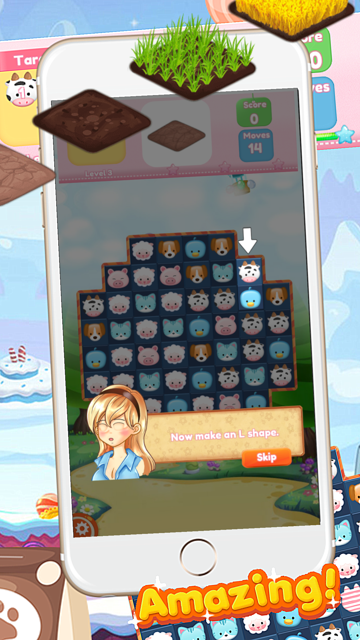 The Happy Farm Match 3 -Free game for kids boy and girls 1 screenshot 2