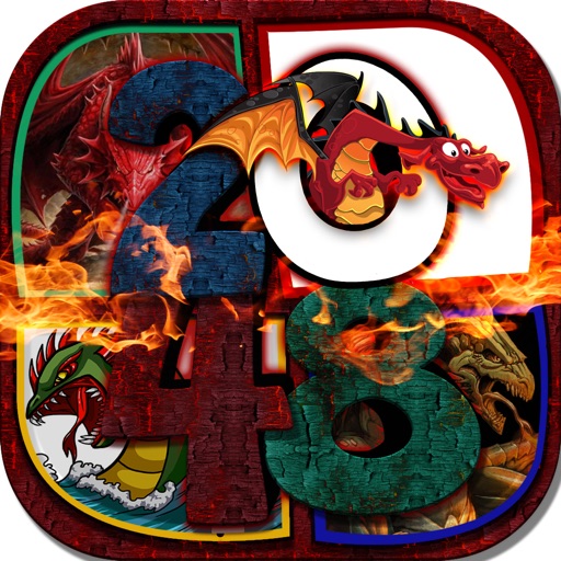 2048 + UNDO Number Puzzles Games “ Dragons and Beasts Edition ”