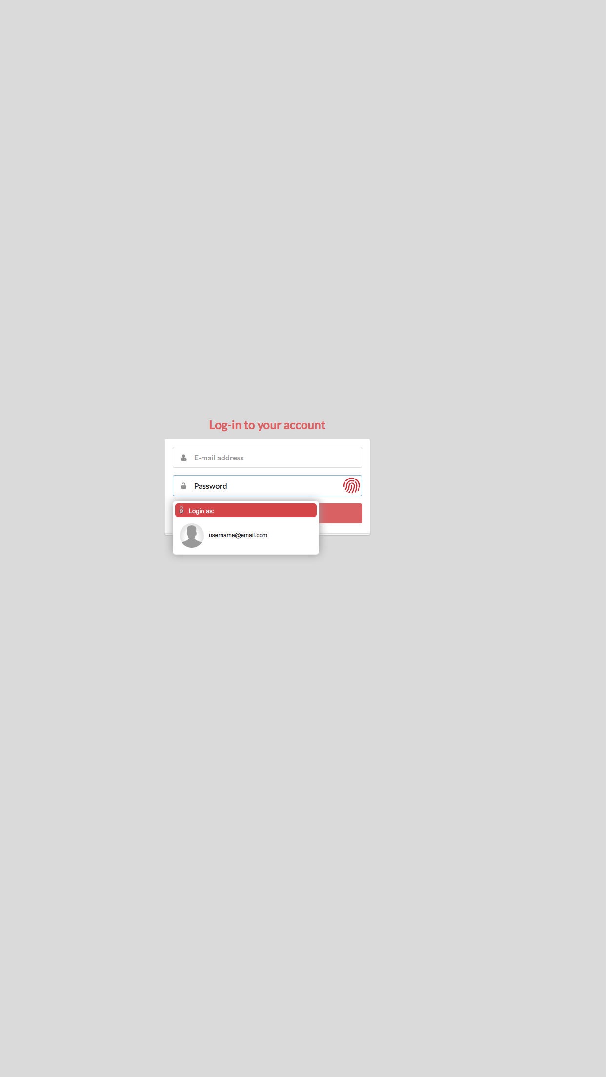 Screenshot do app FingerKey
