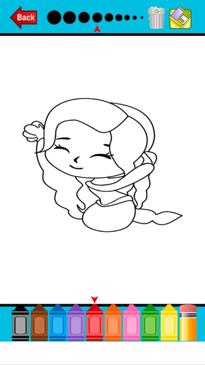 Mermaid Princess Coloring Pages Kids Painting Game screenshot-3