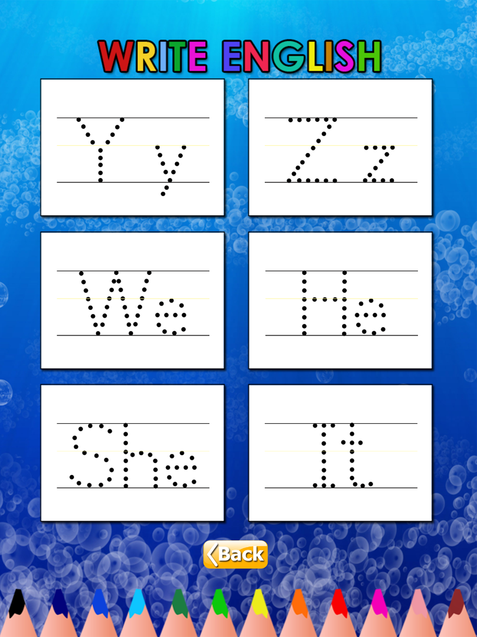 The English HD for Children: Learn to write the letters ABC and English words used