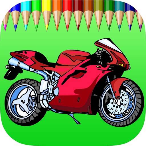Motorcycle Coloring Book For Kids - Games Drawing and Painting For learning