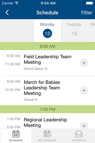 Скриншот из March of Dimes Conference App