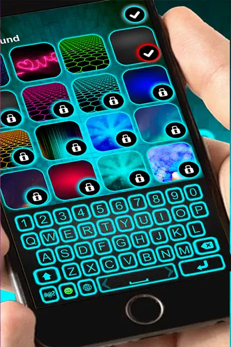 Glow Neon Colors Keyboard – Download Colorful Theme.s and Backgr