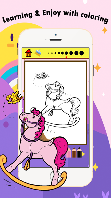 My Pony Coloring Book for children age 1-10: Games free for Learn to use finger while coloring with each coloring pages app screenshot 3