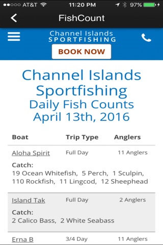 The Channel Islands Sportfishing App screenshot 3