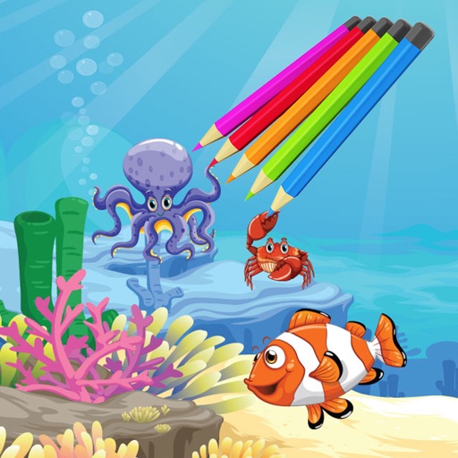Sea Animals Kids Coloring Book - Educational Learning Games For Kids ...