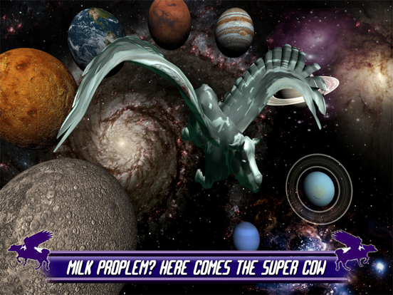 Screenshot #5 pour Flying Cow Rescue Galaxy Game : The Super Cow Flying Simulator Game of 2016