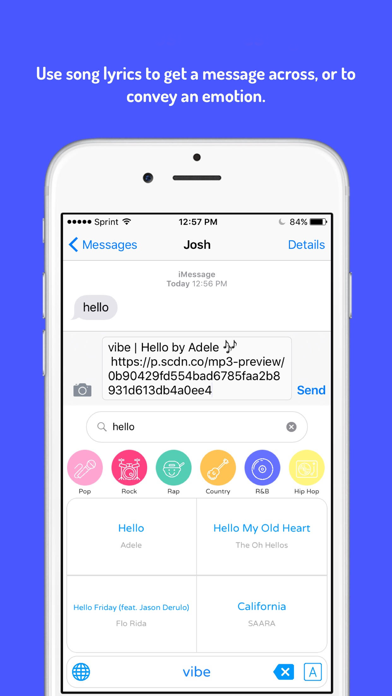 Screenshot #1 pour vibe - Music Sharing Keyboard