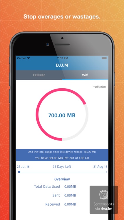DUM Data usage manager-Track network data usage,Monitor mobile data plan manager
