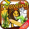 Drawing Desk Wild Animals : Draw and Paint Coloring Book Pro For Kids