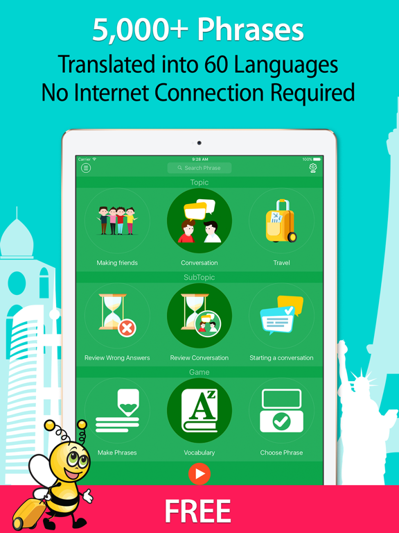 5000 Phrases - Learn Thai Language for Free iPad screenshot 1 - Education app