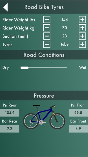 Bike Workshop  : Tire Pressure Calculator, Gear Ratio Calcul(圖4)-速報App