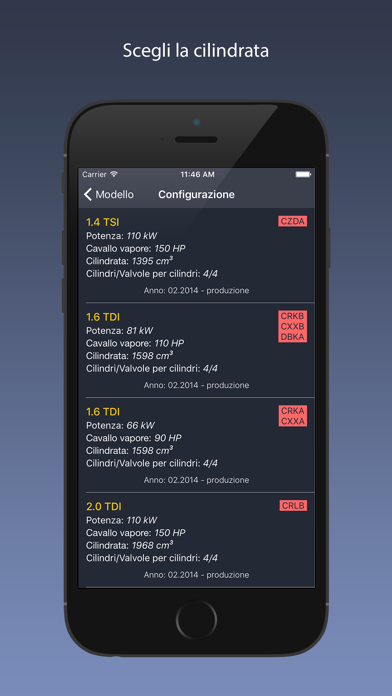 TechApp per Volkswagen Schermata dell'app