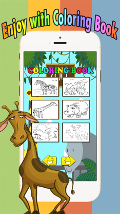 Zoo animals Coloring Book: Move finger to draw these coloring pages games free for children and toddler any age screenshot 4