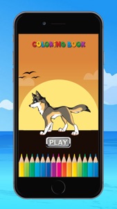 The Wolf Coloring Book: Learn to color and draw a wolf, hyena and more, Free games for children screenshot #1 for iPhone