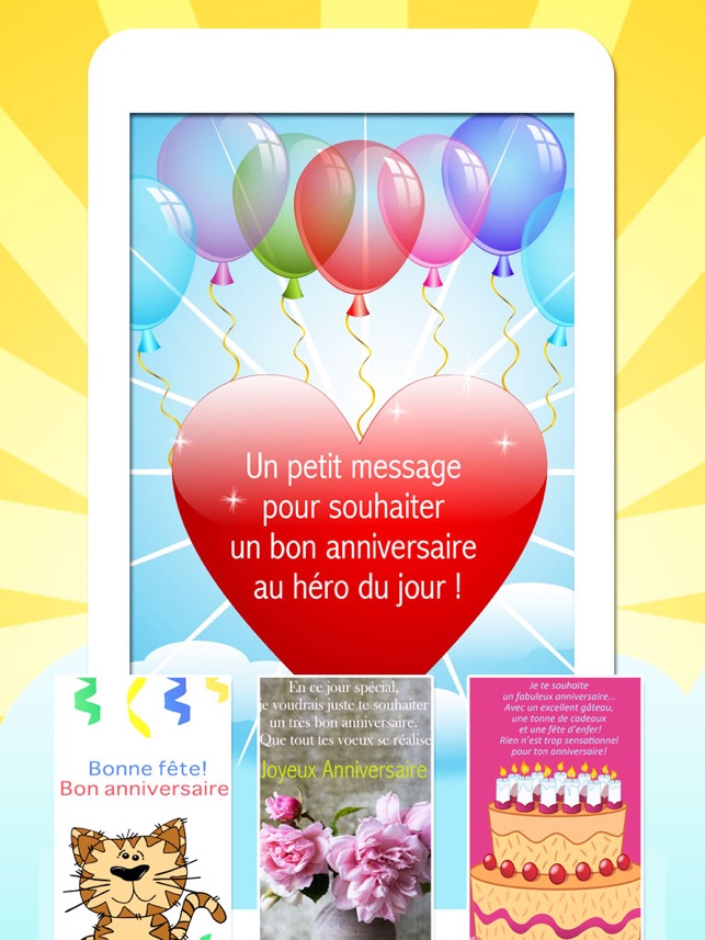 Joyeux Anniversaire Cartes De Voeux Bon Anniversaire Messages Text Sur Images Dans L App Store