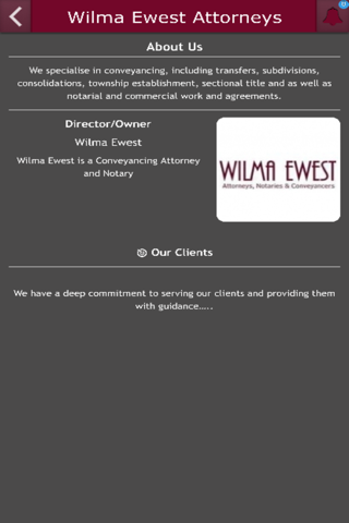 Wilma Ewest Attorneys screenshot 3