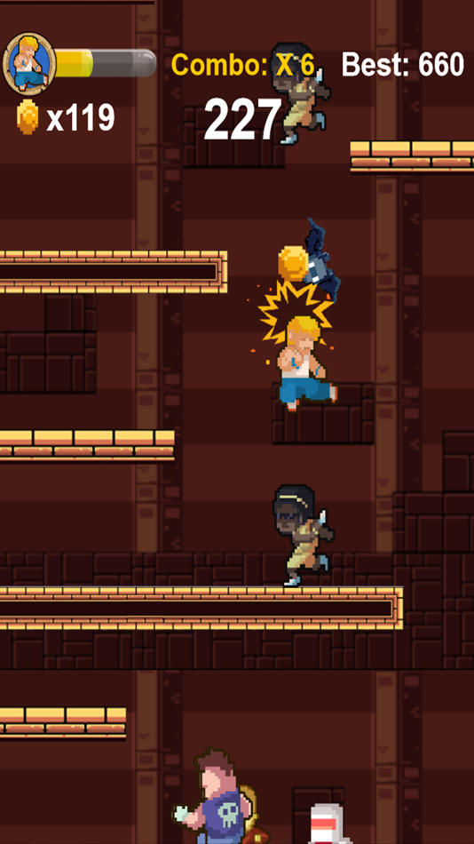 #5. Dungeon Fighter - 8 Bit Endless Kung Fu Fighting Game (iOS) 由: Volkan Kutlubay