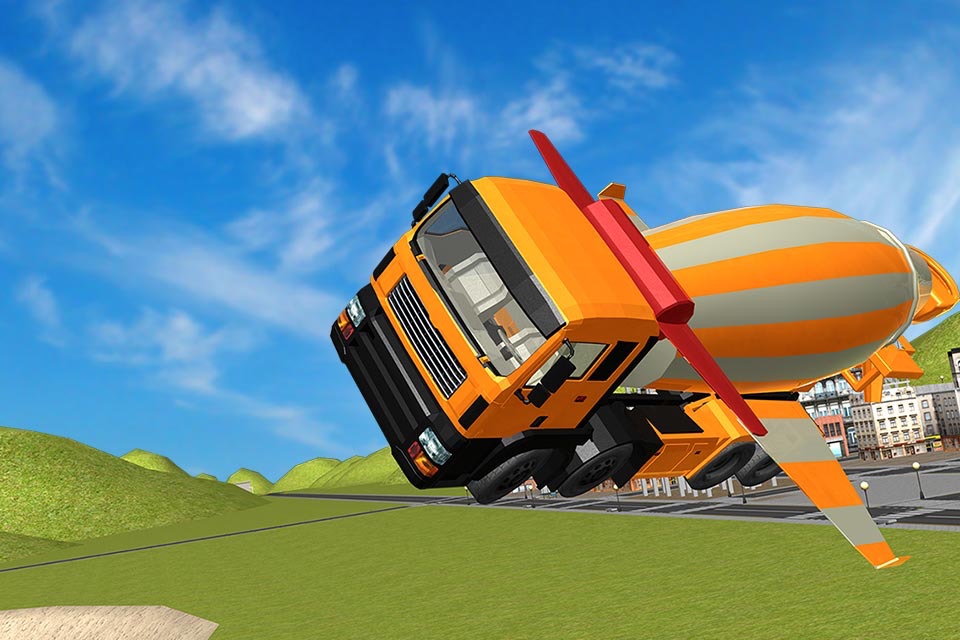 Flying Construction Truck Flying Simulator screenshot 3