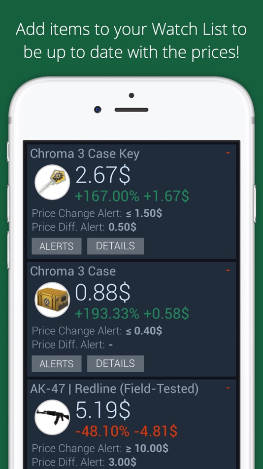 Market for CS GO - Monitor prices of skins & items from Counter Strike Global Offensive on STEAM Community - Lite version - 1.3 - (iOS)