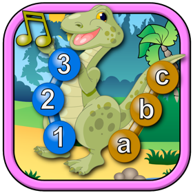 螢幕擷取畫面 (5) Kids Dinosaur Join and Connect the Dots Puzzles - Rex teaches the ABC numbers and counting