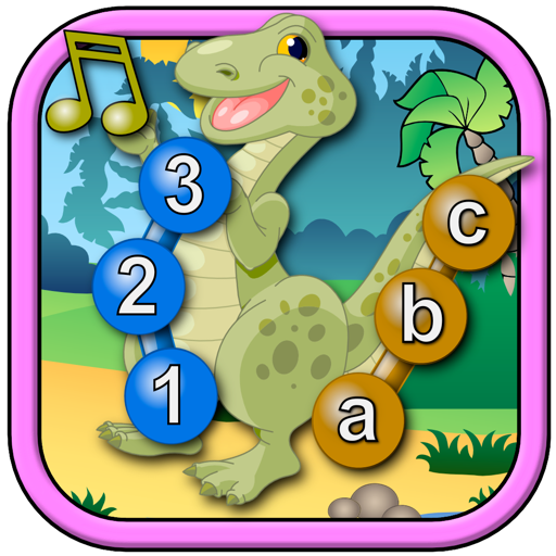 Kids Dinosaur Join and Connect the Dots Puzzles - Rex teaches the ABC numbers and counting