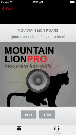 Game screenshot REAL Mountain Lion Calls - Mountain Lion Sounds for iPhone apk