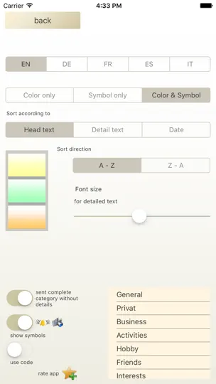 Capture d'écran de E&Q Notes sur iPhone 4