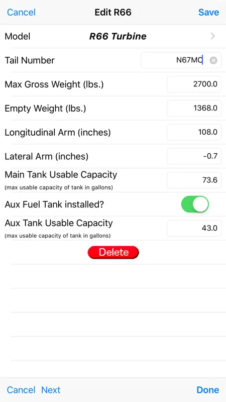 R66 Weight & Balance screenshot 5 of 5