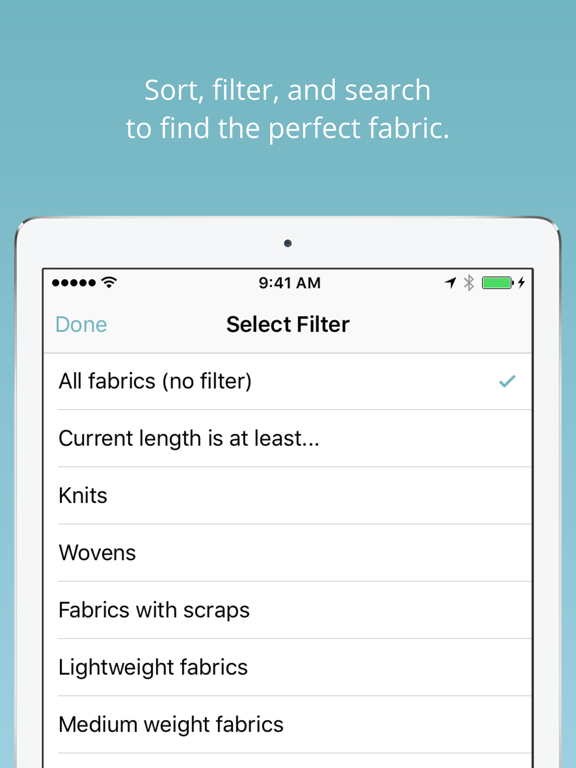 Cora - Sew Your Fabric Stash iPad screenshot 3 - Lifestyle app