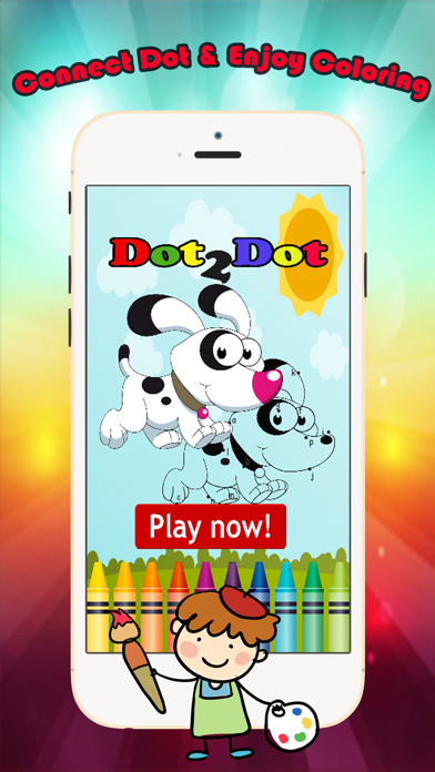 Animals Dot to Dot Coloring Book - Kids free learning games app screenshot