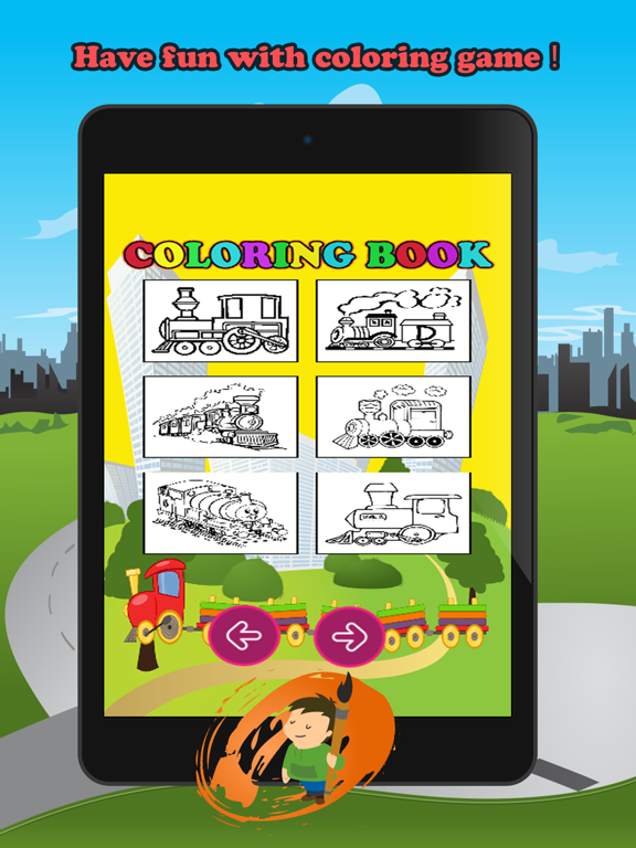 Train Friends Coloring Book for children age 1-10: Games free for Learn to use finger to drawing or coloring with each coloring pages iPad screenshot